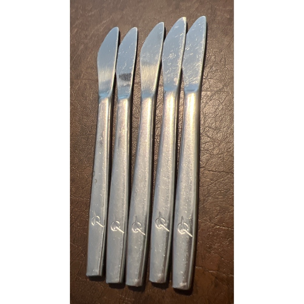 EASTERN AIRLINES 5 Knife Lot Abco First Class Dinner Service Silverware Knives